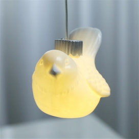 CERAMIC ORNAMENT BIRD WITH LED LIGHT